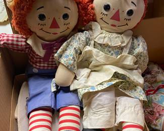 Vintage Raggedy Anne and Andy Dolls