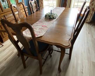 H. W. Hull and Sons Dining Table with Chairs; and Hutch