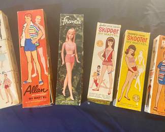 1960s Barbie and friends dolls with boxes