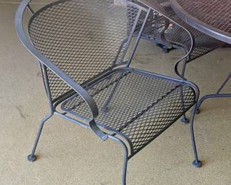 wrought iron patio table with 4 chairs 