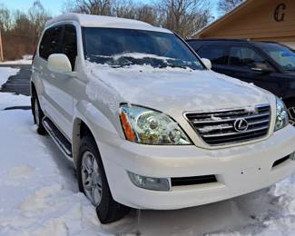 2007 Lexus GX 470 Sport Utility Station Wagon -VIN JTJBT20XX70144509 Mileage: 124k Good condition-maintenance is due. Drives. Brakes work. Signal Lights work. Preview for the vehicle will be March 5th between the hours of 9:30am & 12:30pm, and March 6th between the hours of 9:30am & 12:30pm. Bidding starts at $8k-email bid along with Full Name, phone number, what day/time for preview and how much you would like to offer to amontgomery@bluemoonestatesales.com. Bidding closes at 4pm Sunday March 9th. Winner will be notified at 5pm Sunday March 9th. 