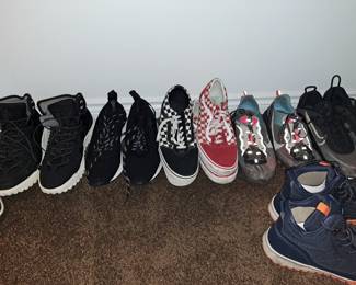 Mens shoes range in sizes 12 - 14.