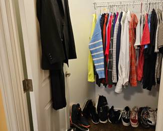 Men's clothing and shoes. Shoes range in sizes 12 - 14.