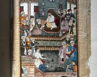 Antique Persian handpainted parchment $100