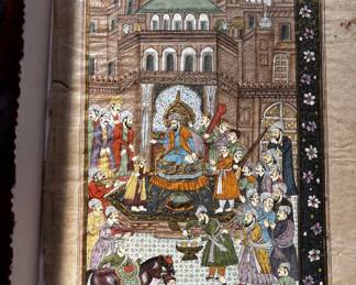 Antique Persian handpainted parchment $100