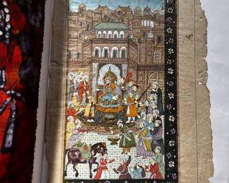 Antique Persian handpainted parchment $100