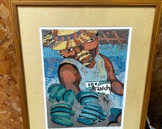  Avi Kiriaty Print on Paper Linocut Hand signed LE Linoleum Block $600