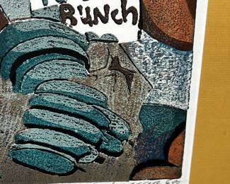  Avi Kiriaty Print on Paper Linocut Hand signed LE Linoleum Block $600