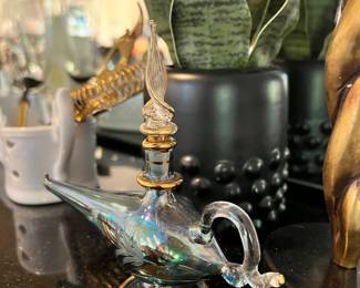 Egyptian Blown Glass Magic Lamp Perfume Bottle
