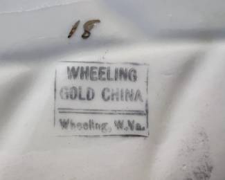 Wheeling Leaf Shaped Gold China Candy Dish