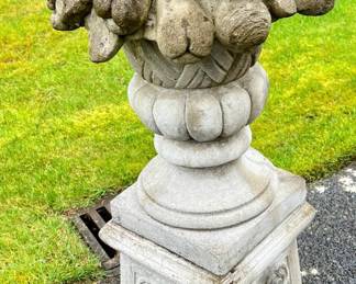 Cement Fruit Basked Themed Statue/Column