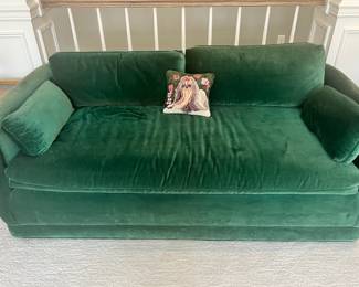 Pair of Century Green Velvet Sofas
