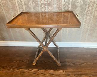 Drexel Hollywood Regency Burl Wood Butler's Tray