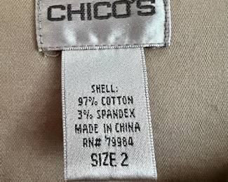 Chico's Tan Jacket with Ruffled Edges - Size 2