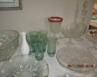 Iris and Herringbone and other glassware