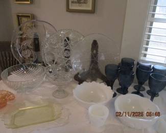 Crystal, EAPC, Fostoria, West Moreland, depression glass