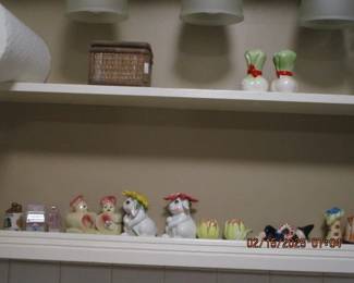 Old Japan and Fitz and Floyd rabbits S & P