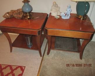 Two modern end tables