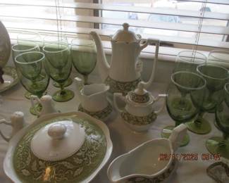 J & G Meakin ironstone made in Staffordshire England - coffee service, serving bowl with lid, S & Pepper, gravy boat