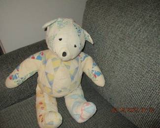 Bear made with vintage quilt