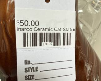 Inarco Ceramic Cat Statue