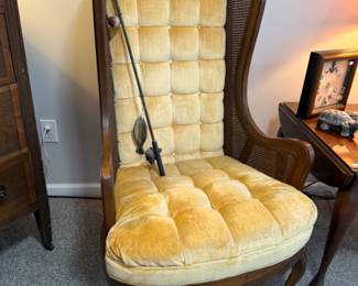 Tufted Velvet Wingback Armchair (A)