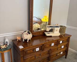 Drexel Dresser with Mirror, Sewing Machine