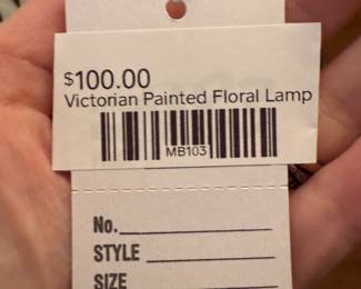 Victorian Painted Floral Lamp