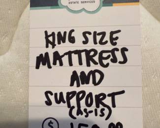 King Size Mattress and Support
