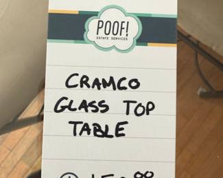 Cramco Glass Top Table