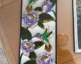Stained Glass Hummingbird Panel