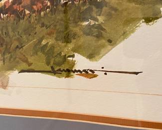 Watercolor Landscape Art, signed