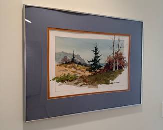 Watercolor Landscape Art, signed