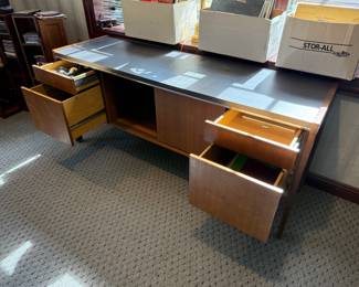MidCentury Biltrite console table/cabinet with sliding doors and drawers