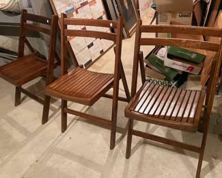 Vintage Folding slatted wood chairs