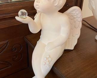 Ceramic Angel with a crystal