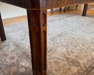 Century Claridge solid Mahogany Chippendale Dining Table with 3 leaves 