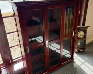 Cherry and Glass Media Cabinet