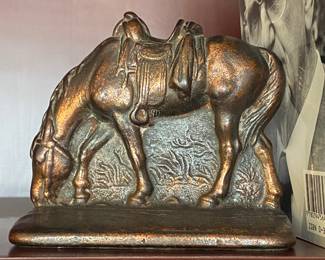 cast iron horse bookend