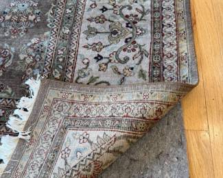 12' x 9' high quality hand-knotted Persian (Tabriz) area rug, floral motif, (neutral color palette) ivory/brown/pastel colors