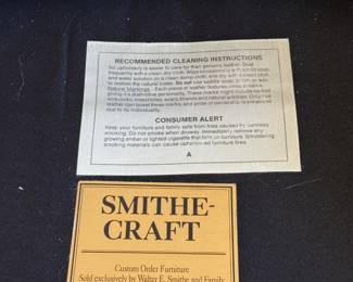 Smithe-Craft Ivory leather sofa