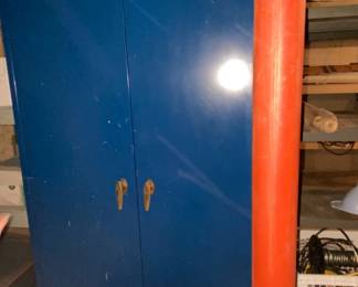 Vintage Blue Metal Storage Cabinet