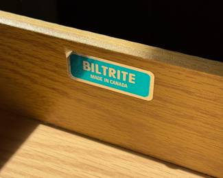 MidCentury Biltrite console table/cabinet with sliding doors and drawers