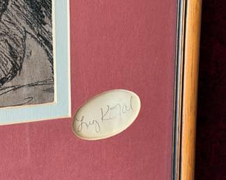 original bear drawing framed art by Liz Koral