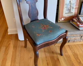 antique embroidered chair