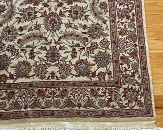 Hand-knotted wool Persian Runner-red/green/ivory