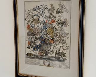 Robert Furber framed floral prints from the "12 Months of Flowers" series
