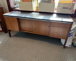 MidCentury Biltrite console table/cabinet with sliding doors
