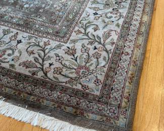 12' x 9' high quality hand-knotted Persian (Tabriz) area rug, floral motif, (neutral color palette) ivory/brown/pastel colors