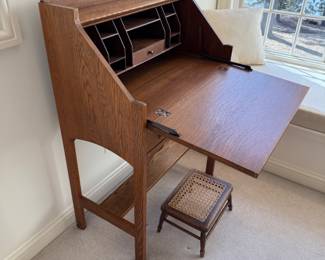 Antique mission style oak writing desk 